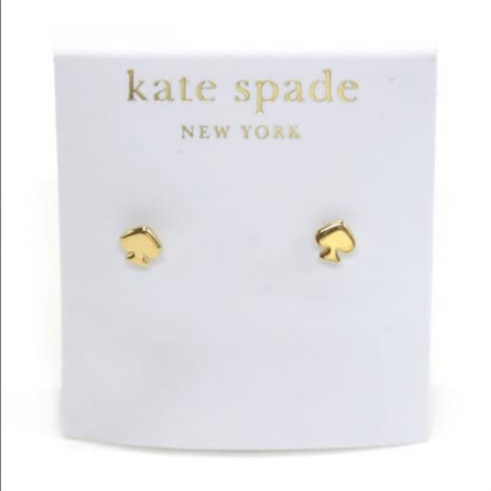 New KATE SPADE Women’s Signature Spade Gold Tone Stud Earrings Authentic - Picture 7 of 10